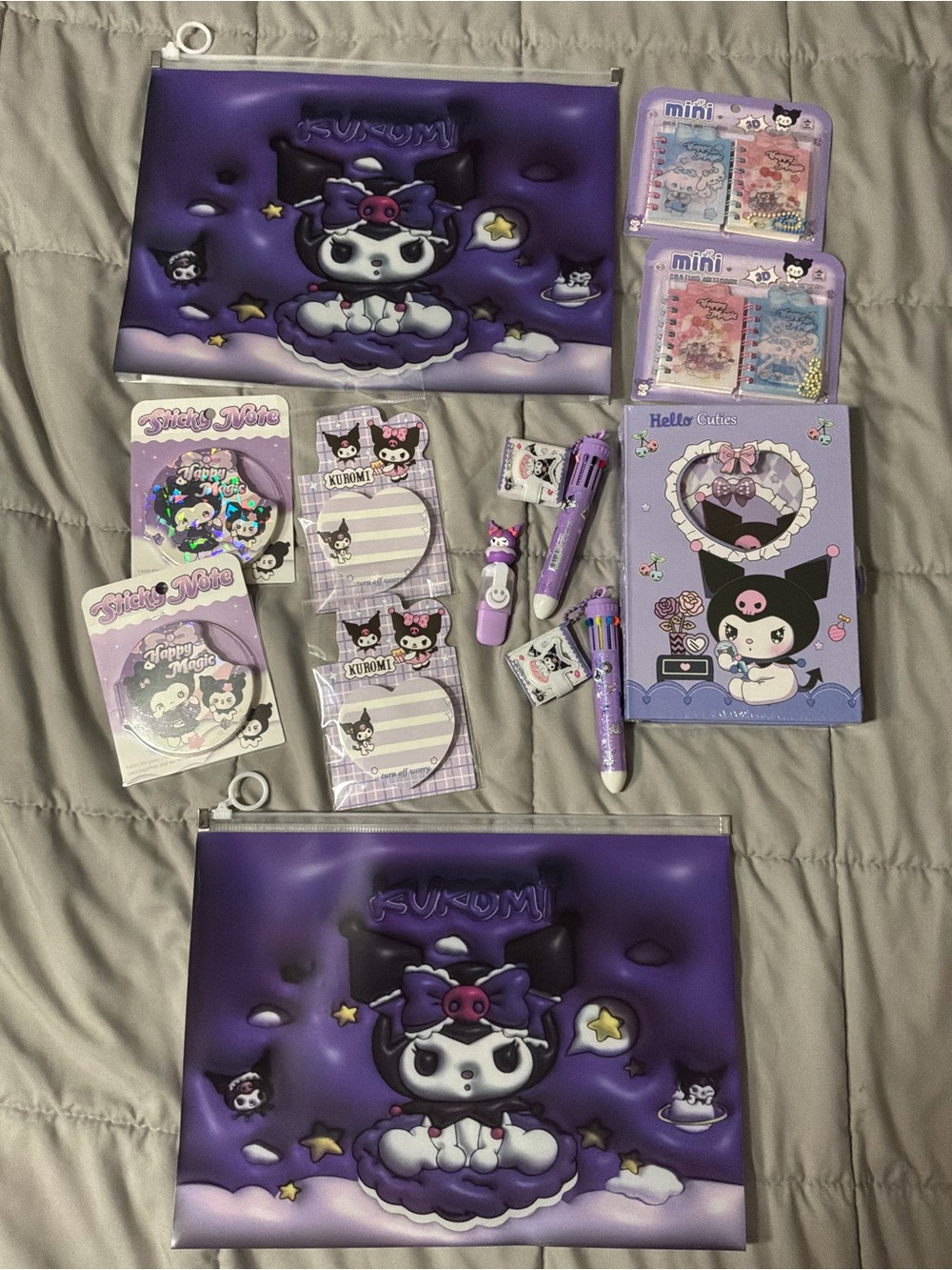 Sanrio Kuromi Purple Stationery Bundle 12 Items With Locket Journal - Picture 1 of 1